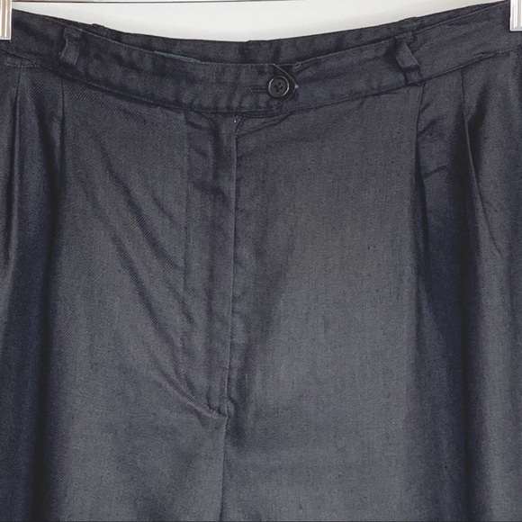 Lauren Ralph Lauren Black Linen Pleated Front High Rise Lined Trousers Pants 14 - Picture 16 of 16